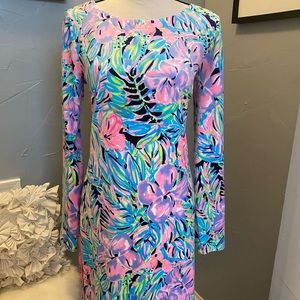 Lilly Pulitzer Beline Velour Dress with Logo Trim
